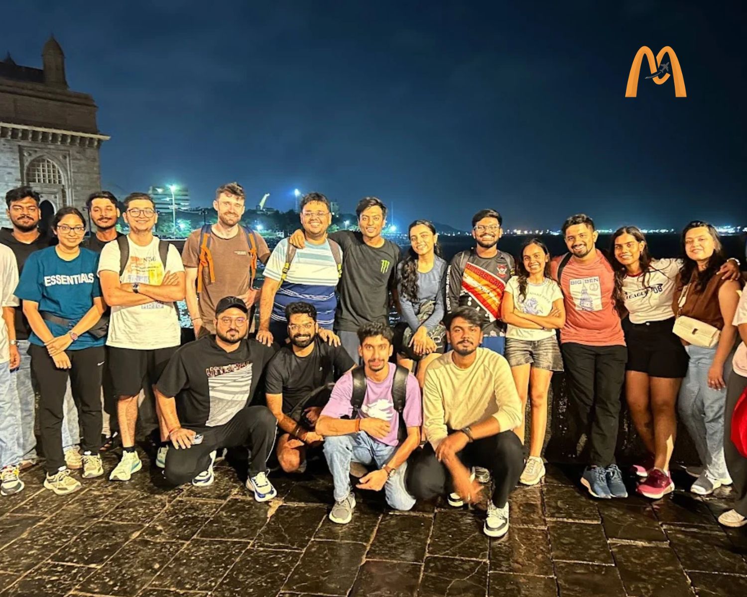Mumbai Midnight Cycling Participants at Gateway of India during previous Night Cycling event by Mumbai Travel Club. Copyright www.mumbaitravelclub.com